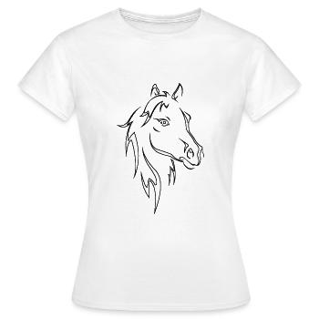 Tête de cheval - T-shirt Femme - blanc - Devant - AI Model Female 172 dark (172cm)