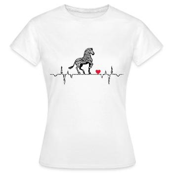 zebra coeur battement heartbeat afrika rayures coeur - T-shirt Femme - blanc - Devant - AI Model Female 172 dark (172cm)