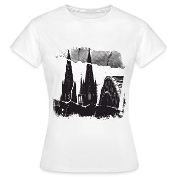 Kölner Dom Allemagne Cologne Skyline - T-shirt Femme - blanc - Devant - AI Model Female 172 dark (172cm)