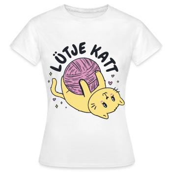 Lütje Katt Petit chat bas-allemand - T-shirt Femme - blanc - Devant - AI Model Female 172 dark (172cm)