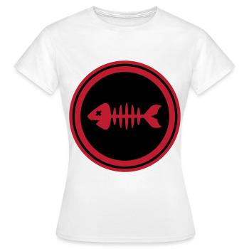 Fish Symbol Bone Bones - Women's T-Shirt - white - Front - AI Model Female 172 dark (172cm)