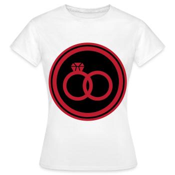 Anneaux de mariage Bague de mariage - T-shirt Femme - blanc - Devant - AI Model Female 172 dark (172cm)