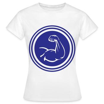 Arm Muskeln Bizeps - Frauen T-Shirt - Weiß - Vorne - AI Model Female 172 dark (172cm)