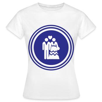 Mariage de couple jeunes mariés - T-shirt Femme - blanc - Devant - AI Model Female 172 dark (172cm)