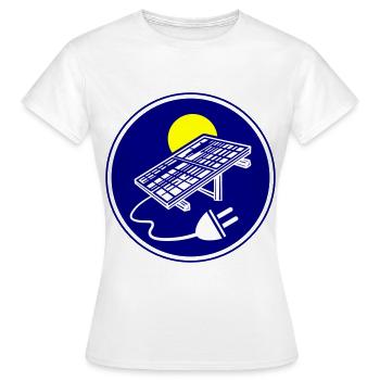 Solar Energie Photovoltaik Anlage Symbol - Frauen T-Shirt - Weiß - Vorne - AI Model Female 172 dark (172cm)