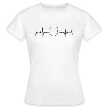 Herzschlag EKG Katze - Frauen T-Shirt - Weiß - Vorne - AI Model Female 172 dark (172cm)