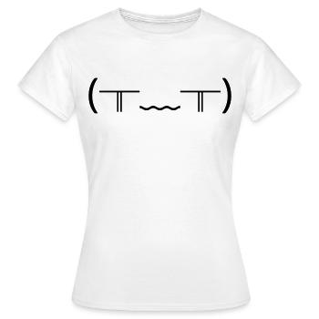 Pleurer Émotions (╥_╥) Des larmes violentes - T-shirt Femme - blanc - Devant - AI Model Female 172 dark (172cm)