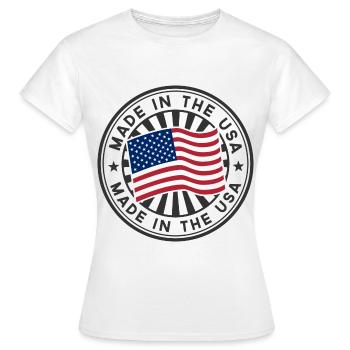 Made In U S A - T-shirt Femme - blanc - Devant - AI Model Female 172 dark (172cm)