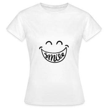 Sourire souriant - T-shirt Femme - blanc - Devant - AI Model Female 172 dark (172cm)