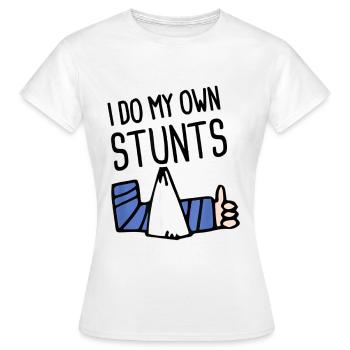 Je fais mes propres cascades UNISEX ACTION - T-shirt Femme - blanc - Devant - AI Model Female 172 dark (172cm)
