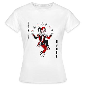 Joker Joggling Card - Women's T-Shirt - white - Front - AI Model Female 172 dark (172cm)