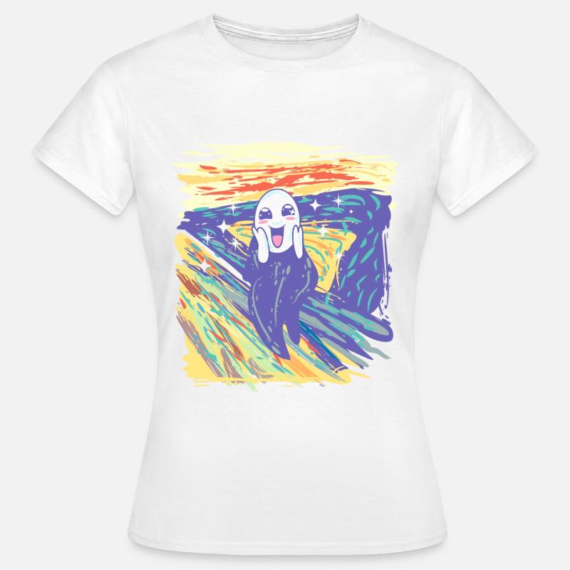 Scream Cute Painting Expressionismus Edvard Munch - Dame-T-shirt - hvid