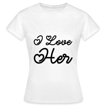 je l AIME - T-shirt Femme - blanc - Devant - AI Model Female 172 dark (172cm)