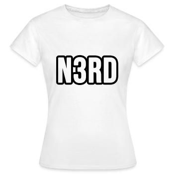 nerd - Women's T-Shirt - white - Front - AI Model Female 172 dark (172cm)