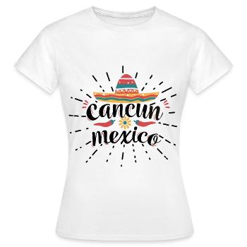 Cancun Party Spring Break fuck Plage Ivre Se - T-shirt Femme - blanc - Devant - AI Model Female 172 dark (172cm)