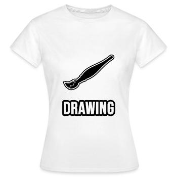 Drawing - Brush - Women's T-Shirt - white - Front - AI Model Female 172 dark (172cm)