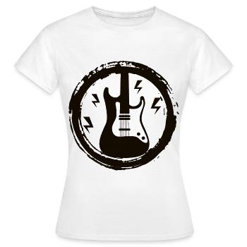 Guitare - Guitar - Vintage Rock - Hardrock - T-shirt Femme - blanc - Devant - AI Model Female 172 dark (172cm)