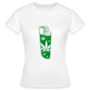 Briquet cannabis vert - T-shirt Femme - blanc - Devant - AI Model Female 172 dark (172cm)