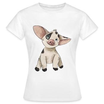 Schweinchen - Frauen T-Shirt - Weiß - Vorne - AI Model Female 172 dark (172cm)