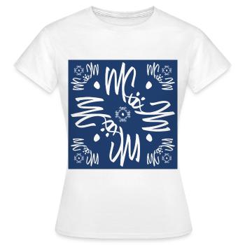 LOGO massimiliano sbrescia - Frauen T-Shirt - Weiß - Vorne - AI Model Female 172 dark (172cm)