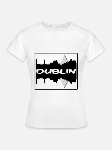 Dublin Irland Skyline Silhouette Reisesouvenir - Frauen T-Shirt - Weiß