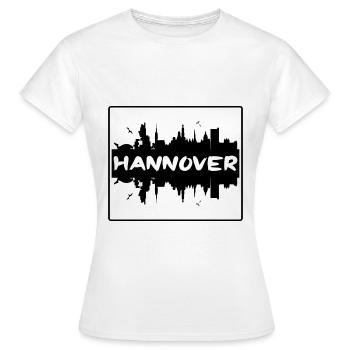 Hannover Deutschland Skyline Silhouette Reisesouveni - Frauen T-Shirt - Weiß - Vorne - AI Model Female 172 dark (172cm)