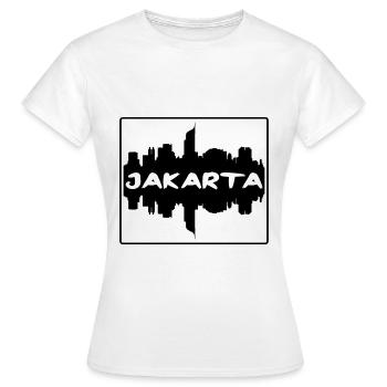 Jakarta Indonésie Skyline Silhouette Voyage Souven - T-shirt Femme - blanc - Devant - AI Model Female 172 dark (172cm)