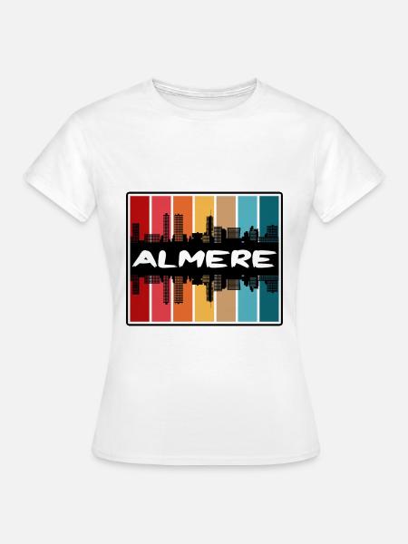 Almere Nederland Skyline Silhouette Reizen Souve - Vrouwen T-shirt - wit