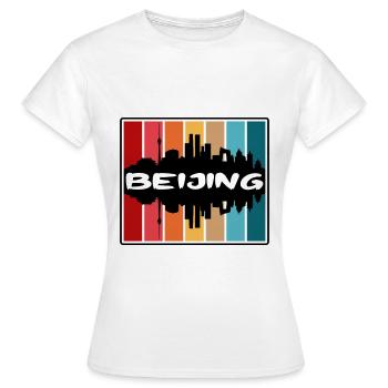 Peking China Skyline Silhouette Reise Souvenir - Frauen T-Shirt - Weiß - Vorne - AI Model Female 172 dark (172cm)