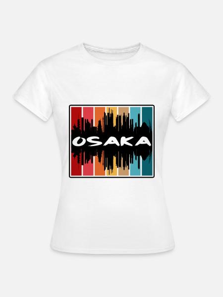 Osaka Japan Skyline Silhouette Reise Souvenir - Frauen T-Shirt - Weiß