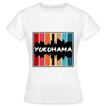 Yokohama Japon Skyline Silhouette Voyage Souvenir - T-shirt Femme - blanc - Devant - AI Model Female 172 dark (172cm)