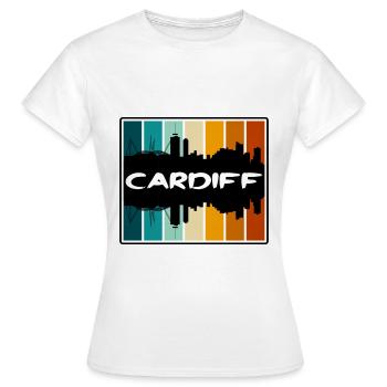 Cardiff Wales Skyline Silhouette Souvenir de voyage - T-shirt Femme - blanc - Devant - AI Model Female 172 dark (172cm)