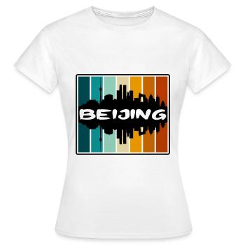 Peking China Skyline Silhouette Reise Souvenir - Frauen T-Shirt - Weiß - Vorne - AI Model Female 172 dark (172cm)