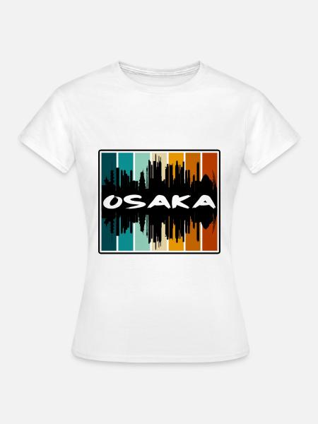 Osaka Japan Skyline Silhouette Reise Souvenir - Frauen T-Shirt - Weiß