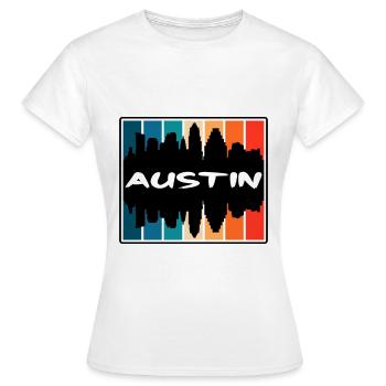 Austin Texas États-Unis Skyline Silhouette Voyage Souveni - T-shirt Femme - blanc - Devant - AI Model Female 172 dark (172cm)