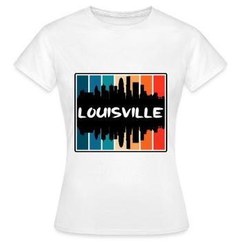 Louisville Kentucky USA Skyline Silhouette Reisen - Frauen T-Shirt - Weiß - Vorne - AI Model Female 172 dark (172cm)