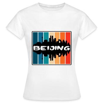 Peking China Skyline Silhouette Reise Souvenir - Frauen T-Shirt - Weiß - Vorne - AI Model Female 172 dark (172cm)