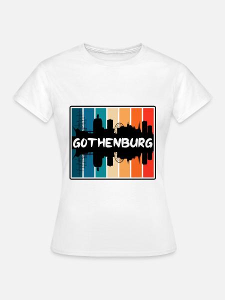 Gotemburgo Suecia Skyline Silhouette Travel Souven - T-shirt dam - vit