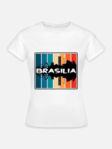 Brasilia Brasilien Skyline Silhouette Reisesouvenir - Frauen T-Shirt - Weiß