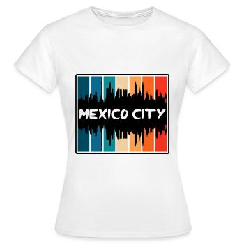 Mexiko-Stadt Mexiko Skyline Silhouette Reisen Souve - Frauen T-Shirt - Weiß - Vorne - AI Model Female 172 dark (172cm)