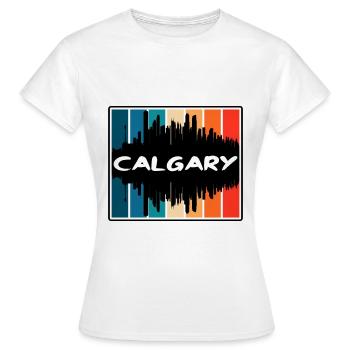 Calgary Kanada Skyline Silhouette Reise Souvenir - Frauen T-Shirt - Weiß - Vorne - AI Model Female 172 dark (172cm)