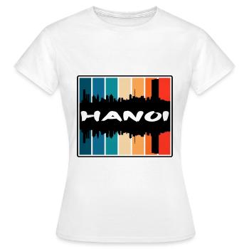 Hanoi Vietnam Skyline Silhouette Souvenir de voyage - T-shirt Femme - blanc - Devant - AI Model Female 172 dark (172cm)