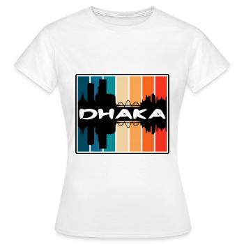 Dhaka Bangladesh Skyline Silhouette Travel Souveni - Women's T-Shirt - white - Front - AI Model Female 172 dark (172cm)