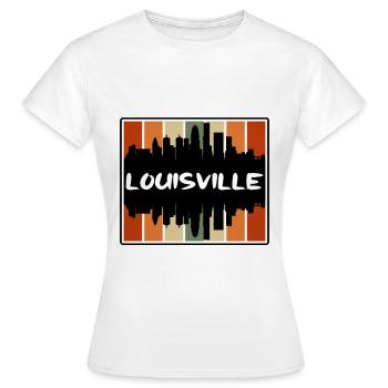 Louisville Kentucky USA Skyline Silhouette Reisen - Frauen T-Shirt - Weiß - Vorne - AI Model Female 172 dark (172cm)
