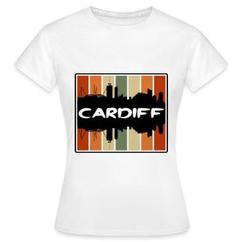 Cardiff Wales Skyline Silhouette Souvenir de voyage - T-shirt Femme - blanc - Devant - AI Model Female 172 dark (172cm)