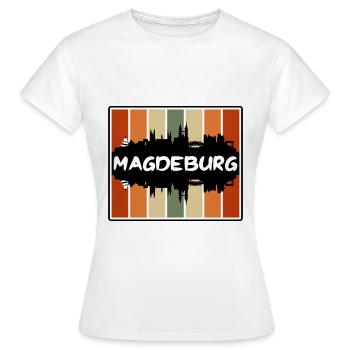 Magdebourg Allemagne Skyline Silhouette Travel Souven - T-shirt Femme - blanc - Devant - AI Model Female 172 dark (172cm)