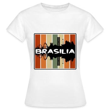 Brasilia Brazil Skyline Silhouette Travel Souvenir - Women's T-Shirt - white - Front - AI Model Female 172 dark (172cm)