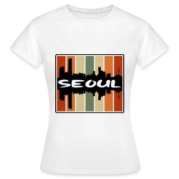 Seoul Südkorea Skyline Silhouette Travel Souven - Frauen T-Shirt - Weiß - Vorne - AI Model Female 172 dark (172cm)