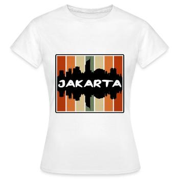 Jakarta Indonésie Skyline Silhouette Voyage Souven - T-shirt Femme - blanc - Devant - AI Model Female 172 dark (172cm)