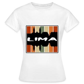 Lima Peru Skyline Silhouette Reise Souvenir - Frauen T-Shirt - Weiß - Vorne - AI Model Female 172 dark (172cm)